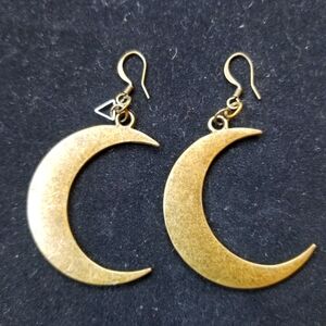 Moon brass earrings